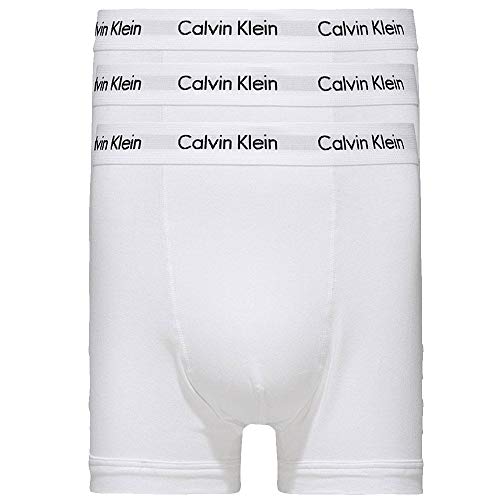 Calvin Klein Herren 3er Pack Boxershorts Trunks Baumwolle mit Stretch, Weiß (White), L von Calvin Klein