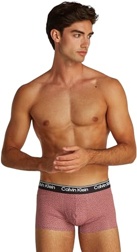 Calvin Klein Herren Boxershorts Trunk Low Rise mit Logobund, Mehrfarbig (Marbled Glitch Print_Glacier), XL von Calvin Klein