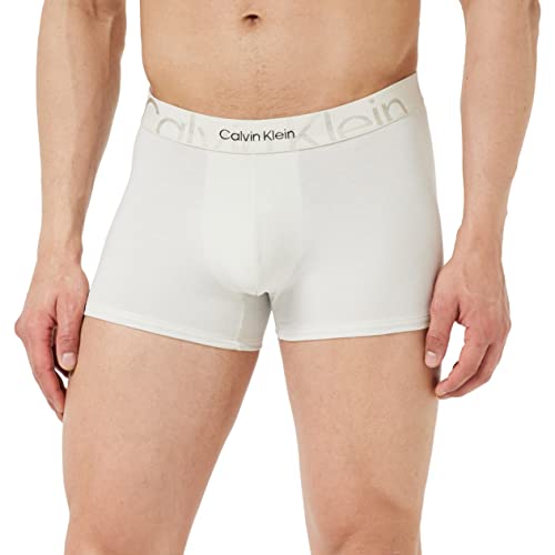 Calvin Klein Herren Boxershorts Trunk Baumwolle mit Stretch, Elfenbein (Silver Birch), L von Calvin Klein