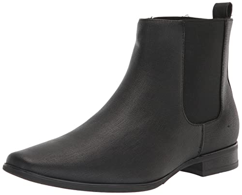 Calvin Klein Herren Brayden Chelsea-Stiefel, Schwarzer Saffiano, 45 EU von Calvin Klein