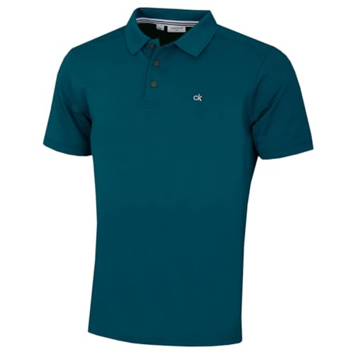 Calvin Klein Herren Campus 3 Knopf Kragen Polo Hemd - Benzin - XXXXL von Calvin Klein