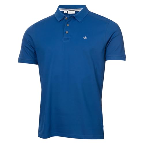 Calvin Klein Herren Campus 3 Knopf Kragen Polo Hemd - Dresdner Blau - XXXXL von Calvin Klein