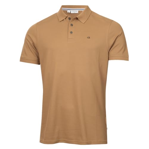 Calvin Klein Herren Campus 3 Knopf Kragen Polo Hemd - Keks - M von Calvin Klein