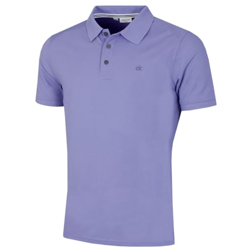 Calvin Klein Herren Campus 3 Knopf Kragen Polo Hemd - Lila - XXL von Calvin Klein