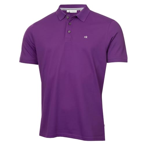 Calvin Klein Herren Campus 3 Knopf Kragen Polo Hemd - Lila - XXXXL von Calvin Klein