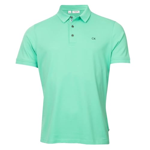 Calvin Klein Herren Campus 3 Knopf Kragen Polo Hemd - Mint-Sport - S von Calvin Klein