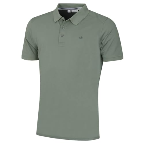 Calvin Klein Herren Campus 3 Knopf Kragen Polo Hemd - Salbei - XXL von Calvin Klein