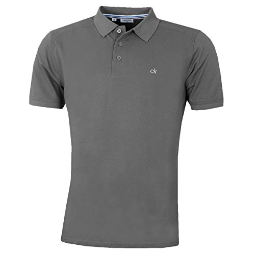 Calvin Klein Herren Campus 3 Knopf Kragen Polo Hemd - Slate XXL von Calvin Klein