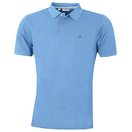 Calvin Klein Herren Campus 3 Knopf Kragen Polo Hemd - Sky - XXXL von Calvin Klein