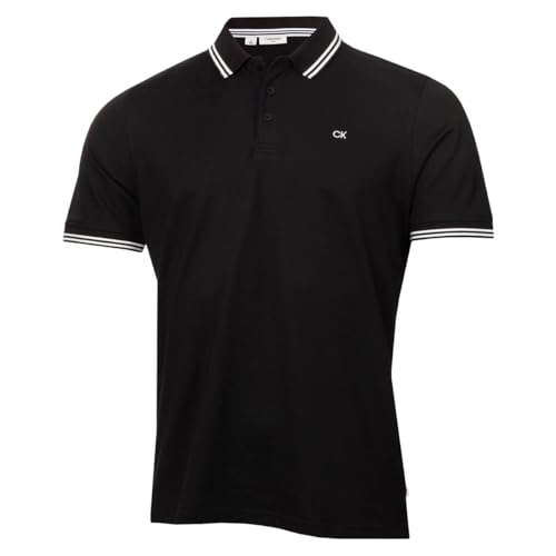 Calvin Klein Herren Campus 3 Knopf-Polo-Hemd - Schwarze Spitze - XXL von Calvin Klein
