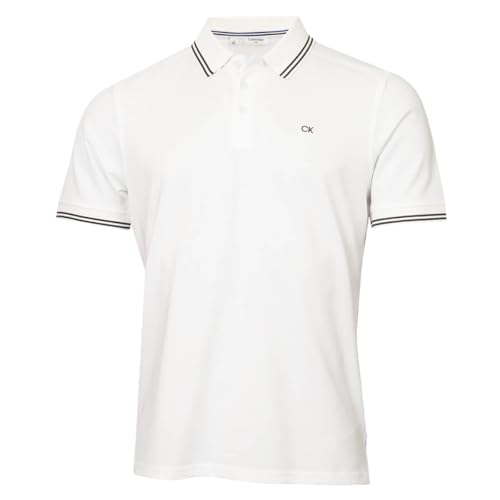 Calvin Klein Herren Campus 3 Knopf-Polo-Hemd - Weiße Spitze - XL von Calvin Klein