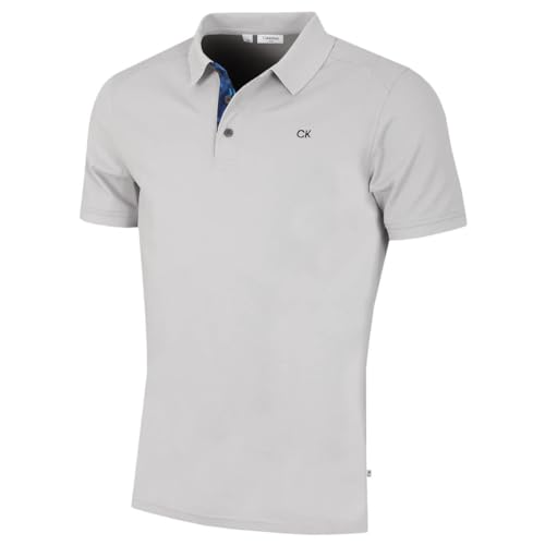 Calvin Klein Herren Campus Camo Golf-Poloshirt - Silber Camo - XL von Calvin Klein