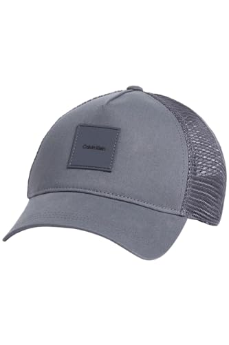 Calvin Klein Herren Cap Tonal Patch Trucker aus Baumwolle, Grau (Iron Gate), Einheitsgröße von Calvin Klein