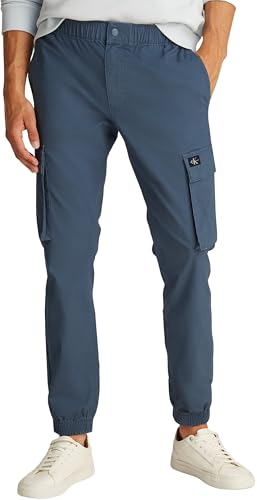 Calvin Klein Herren Cargo Hose Skinny Fit, Blau (Vintage Indigo), 32W von Calvin Klein