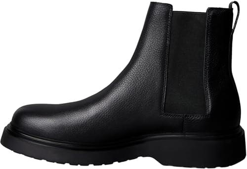 Calvin Klein Herren Chelsea Boots Combat aus Leder, Schwarz (Triple Black), 44 von Calvin Klein