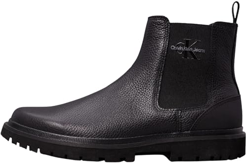 Calvin Klein Herren Chelsea Boots Eva Mid aus Leder, Schwarz (Triple Black), 42 von Calvin Klein