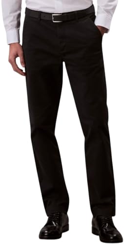 Calvin Klein Herren Chino Hose Cotton Signature Slim Fit, Schwarz (Black), 32W/30L von Calvin Klein