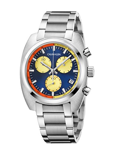 Calvin Klein Herren Chronograph Quarz Uhr mit Edelstahl Armband K8W3714N von Calvin Klein