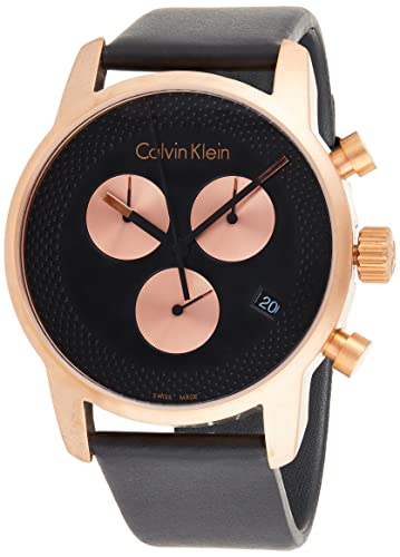 Calvin Klein Herren Chronograph Quarz Uhr mit Leder Armband K2G17TC1 von Calvin Klein