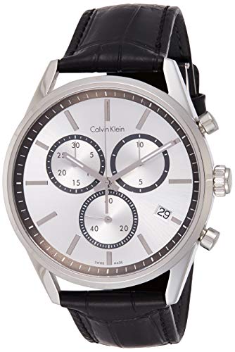 Calvin Klein Herren Chronograph Quarz Uhr mit Leder Armband K4M271C6 von Calvin Klein