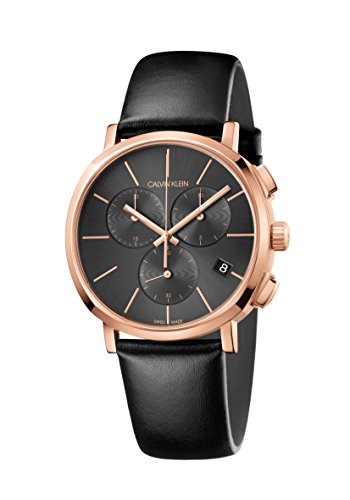 Calvin Klein Herren Chronograph Quarz Uhr mit Leder Armband K8Q376C3 von Calvin Klein