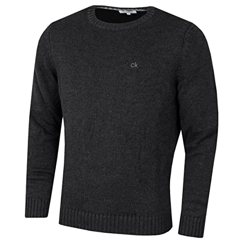 Calvin Klein Herren Chunky Pullover mit Rundhalsausschnitt - Charcoal Marl - L. von Calvin Klein