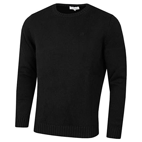 Calvin Klein Herren Chunky Pullover mit Rundhalsausschnitt - Schwarz - M. von Calvin Klein