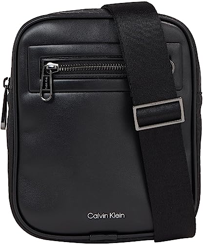 Calvin Klein Herren Umhängetasche Elevated Reporter Klein, Schwarz (Black Tonal Mono), Onesize von Calvin Klein