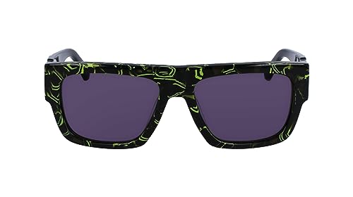 Calvin Klein Herren Ckj23654s Sonnenbrille, Schwarz/Partygrün, Einheitsgröße von Calvin Klein Jeans
