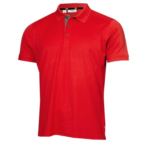 Calvin Klein Herren Club Golf leichtes Poloshirt - Rot - M von Calvin Klein