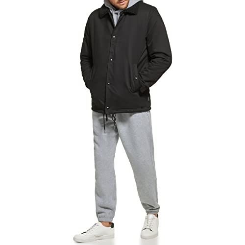 Calvin Klein Herren Coach Baumwolle mit Sherpa-Futter Jacke, Schwarz, L von Calvin Klein