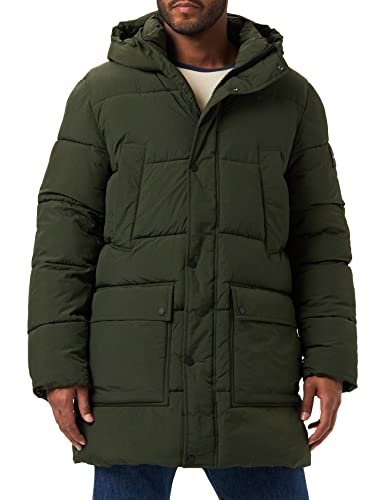 Calvin Klein Herren Crinkle Nylon LONGLENGTH Puffer K10K110335 Gepolsterte Jacken, Grün (Dark Olive), XS von Calvin Klein Jeans