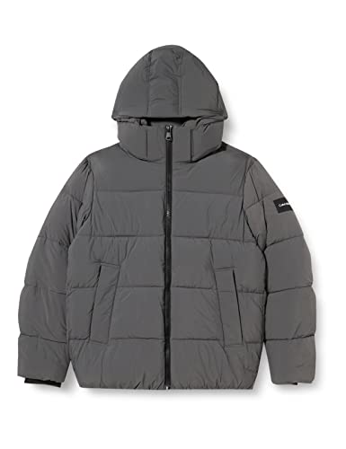 Calvin Klein Herren Crinkle Nylon Puffer Jacket K10K110336 Gepolsterte Jacken, Grau (Medium Charcoal), XL von Calvin Klein
