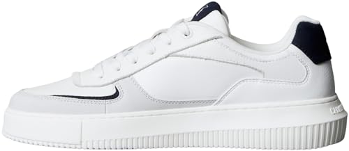 Calvin Klein Herren Cupsole Sneaker Chunky Low Dicke Sohle, Weiß (Bright White/Navy/Grey), 43 von Calvin Klein
