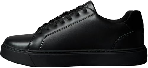 Calvin Klein Herren Cupsole Sneaker Classic Laceup aus Leder, Schwarz (Triple Black), 43 von Calvin Klein