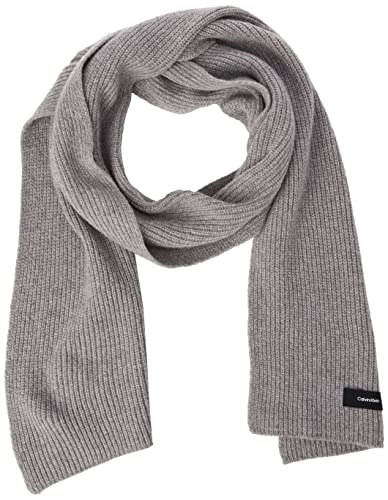 Calvin Klein Herren Daddy Wool Knit Scarf 30X180CM K50K507430 Schals, Grau (Grey Fog), OS von Calvin Klein Jeans