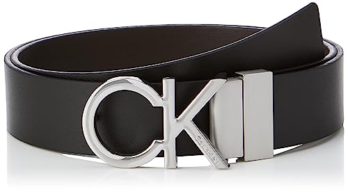 Calvin Klein Herren ADJ/REV CK Metal 35MM K50K509644 Gürtel, Schwarz (Black/Dark Brown), 90 von Calvin Klein Jeans