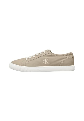 Calvin Klein Herren ESS Vulc MG Canvas YM0YM01209 Low Top, Green (Weathered Teak/Turtle Dove/Gum), 44 EU von Calvin Klein