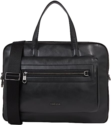 Calvin Klein Herren Laptoptasche Elevated Kunstleder, Schwarz (Ck Black Smooth), Onesize von Calvin Klein