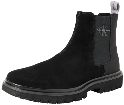 Calvin Klein Herren Eva Mid Chelsea Boot Wildleder Mittelhoher Stiefel, Schwarze Stormfront, 40 EU von Calvin Klein