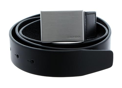 Calvin Klein Herren Gürtel Formal Plaque Belt 3.5 cm Ledergürtel, Schwarz (Black), 90 cm von Calvin Klein