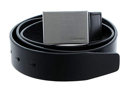 Calvin Klein Herren Gürtel Formal Plaque Belt 3.5 cm Ledergürtel, Schwarz (Black), 105 cm von Calvin Klein