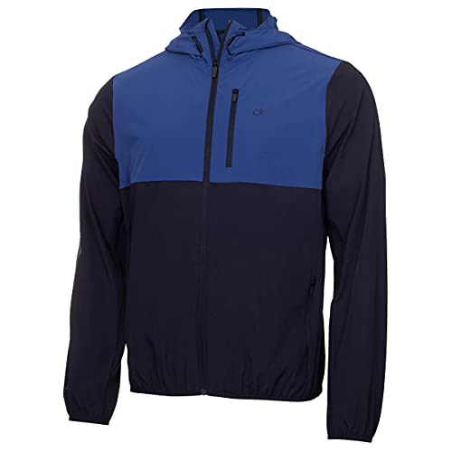 Calvin Klein Herren Farbblock Ultra Lite Golf Jacket - Marine/Royal - L von Calvin Klein