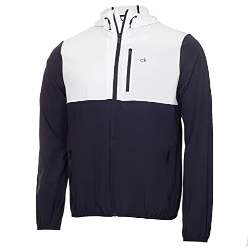 Calvin Klein Herren Farbblock Ultra Lite Golf Jacket - Marine/Weiß - L von Calvin Klein