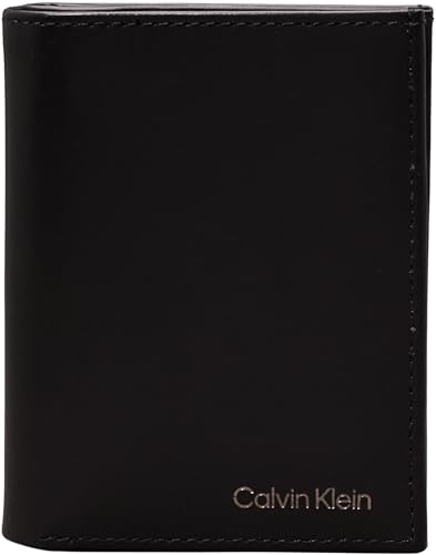 Calvin Klein Herren Geldbeutel Smooth Bifold aus Leder, Schwarz (Ck Black), Einheitsgröße von Calvin Klein