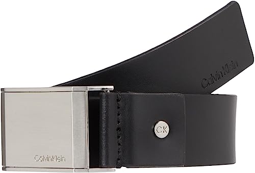 Calvin Klein Herren Gürtel Beveled Plaque 3,5 cm Ledergürtel, Schwarz (Ck Black), 90 von Calvin Klein