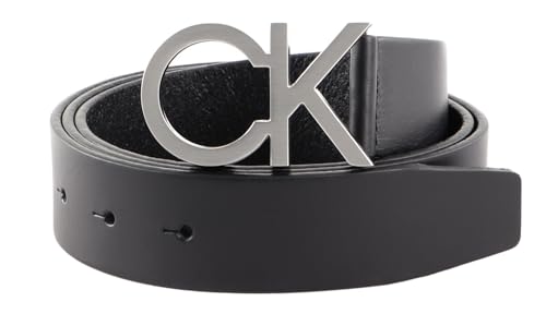 Calvin Klein Herren Gürtel Ck Buckle Belt Ledergürtel, Schwarz (Ck Black), 115 cm von Calvin Klein
