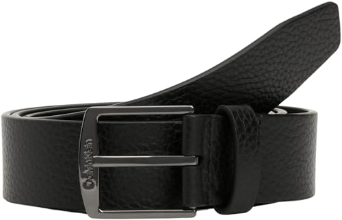 Calvin Klein Herren Gürtel Ck Casual 35mm aus Leder, Schwarz (Ck Black Pebble), 125 cm von Calvin Klein