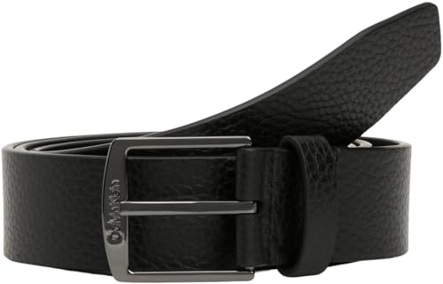 Calvin Klein Herren Gürtel Ck Casual 35mm aus Leder, Schwarz (Ck Black Pebble), 90 cm von Calvin Klein