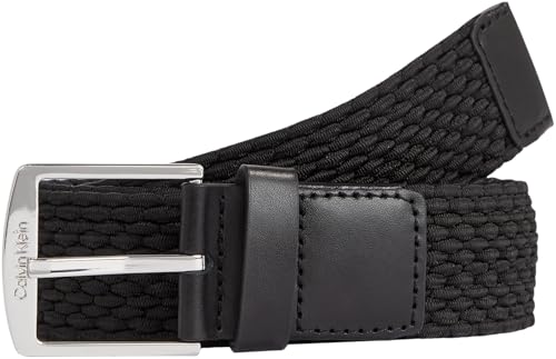 Calvin Klein Herren Gürtel Ck Casual Braided Geflochten, Schwarz (Ck Black), 105 cm von Calvin Klein